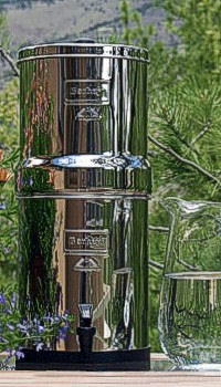 Royal Berkey gravity-fed stainless water purifier, serves 2-4