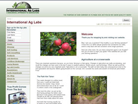 The home page of International Ag-labs in Fairmont, Minnesota.