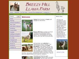Home page of Breezy Hill Llamas