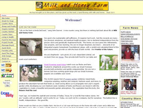 Image of the Milk and Honey Farm web site.